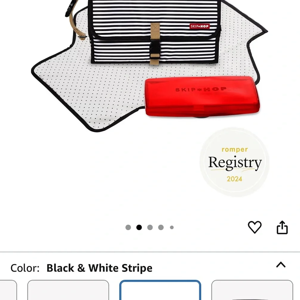 Skip Hop Striped Toiletry Bag with Tan Accents